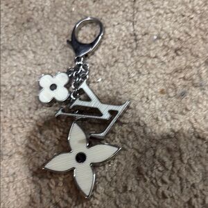 Louis Vuitton White Silver Key Card Holder